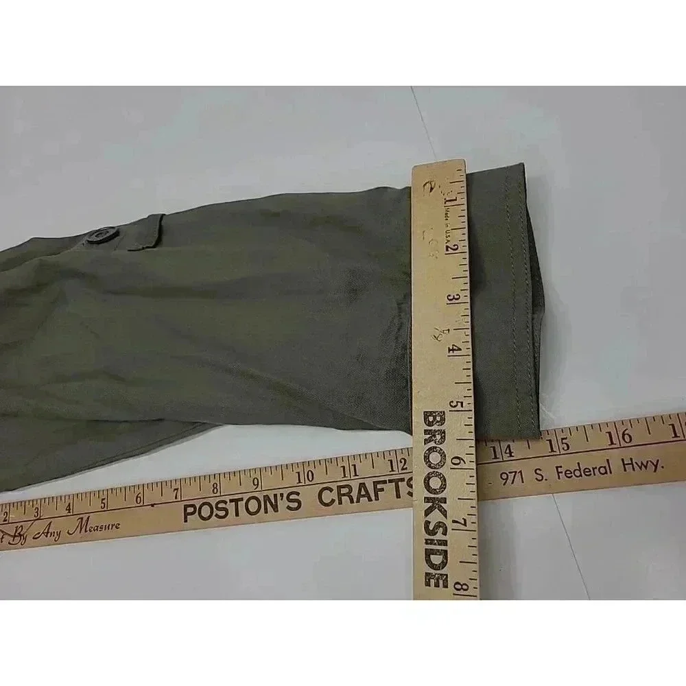 Liz & Me Jacket Women's Size 1x Green Military Tunic Chambray Shacket - Picture 5 of 7